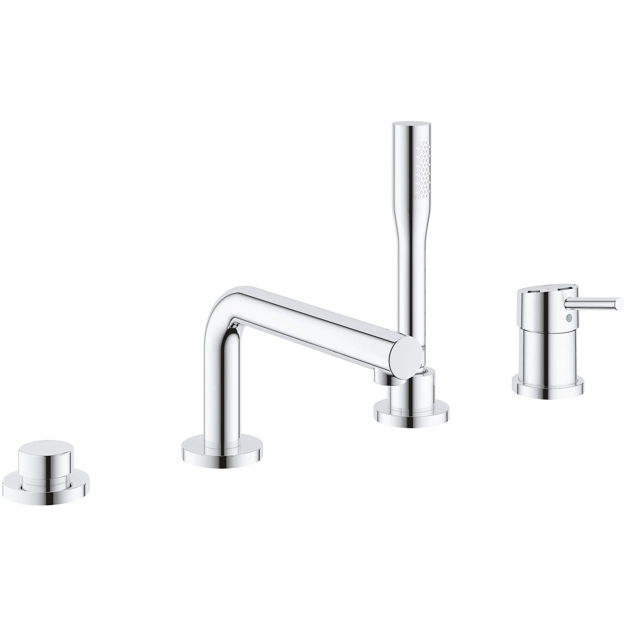 4-Hole Single-Handle Deck Mount Roman Tub Faucet with 1.75 GPM Hand Shower
